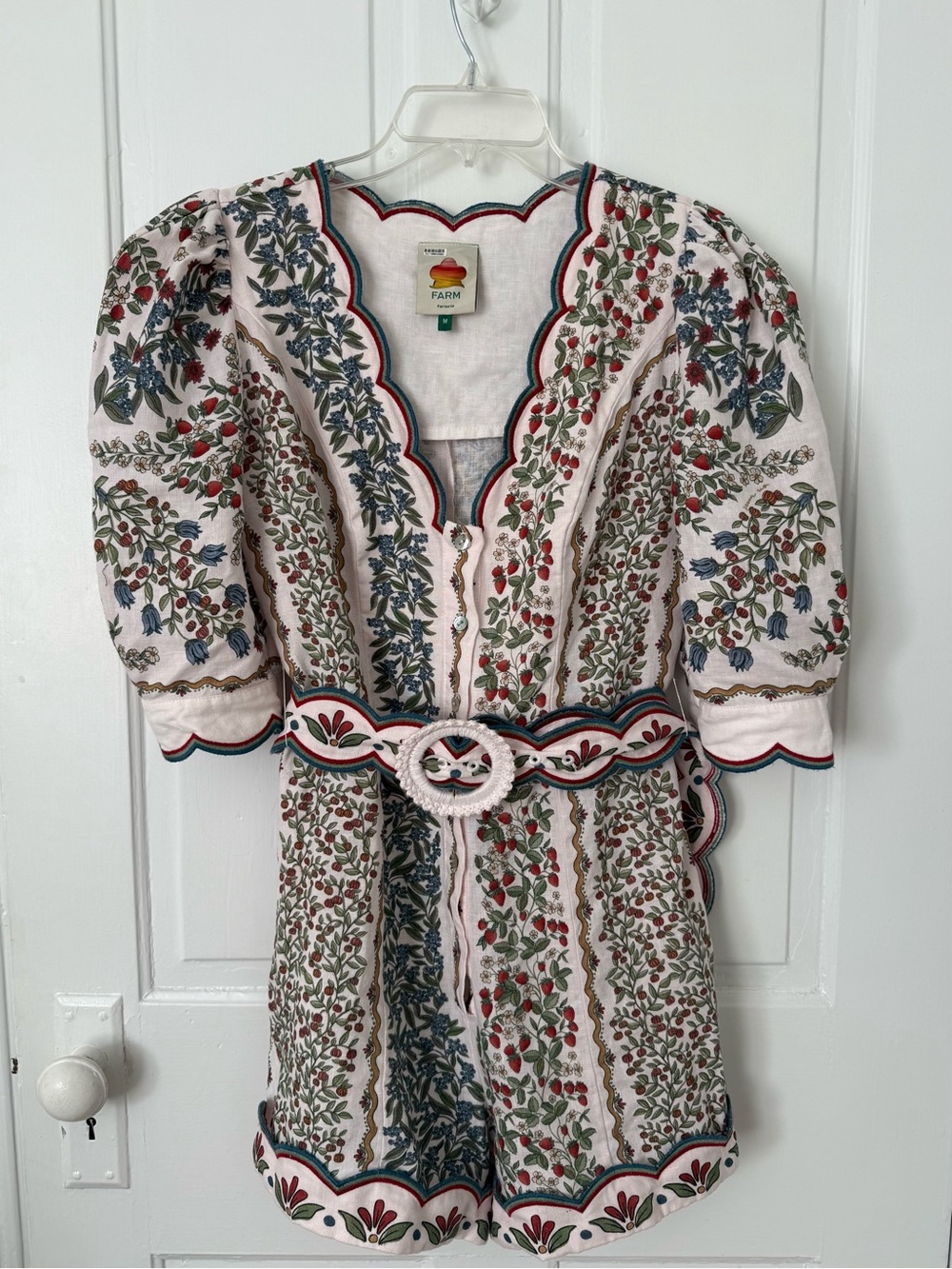 FARM Rio Belted Linen Romper - Picture 4 of 7
